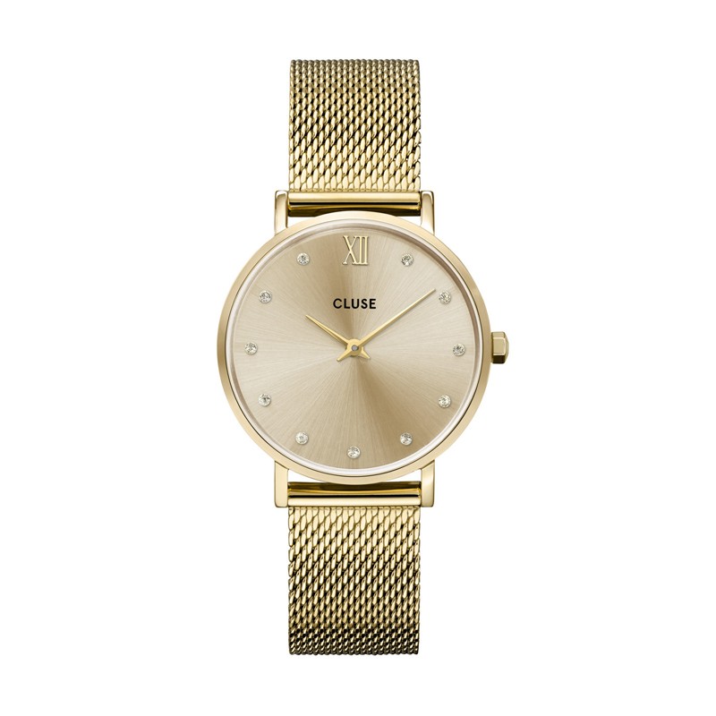 OROLOGIO CLUSE MINUIT MESH CRYSTALS GOLD |33MM|