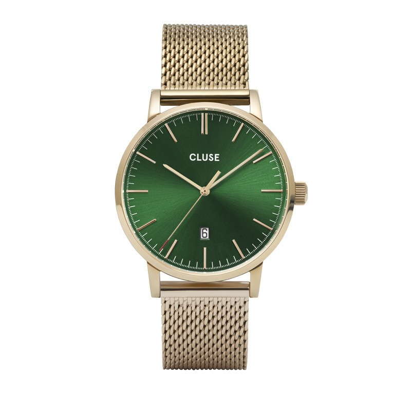 OROLOGIO CLUSE ARAVIS GOLD GREEN DIAL MESH |40MM|