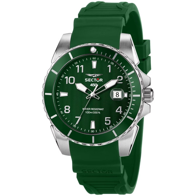OROLOGIO SECTOR 450 GREEN DIAL SILICON |41MM|