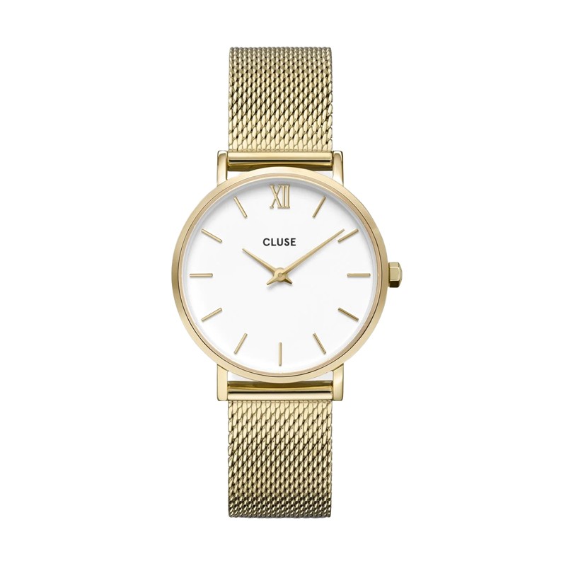 OROLOGIO CLUSE MINUIT MESH GOLD WHITE DIAL |33MM|
